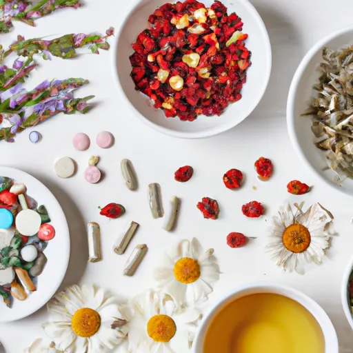 of_various_calming_herbal_teas_and_supplements